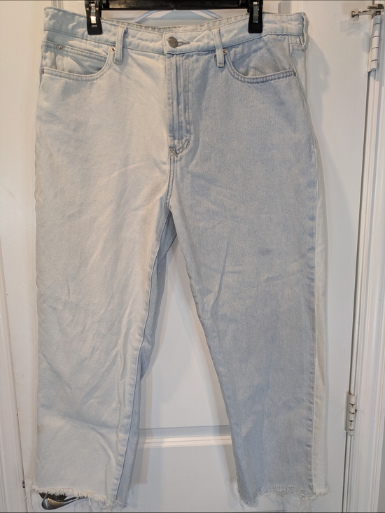 Dear John Denim - Dear John Frankie Straight Jeans Size 32 Light Wash Two-Tone Raw Hem High Rise